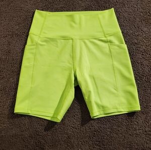 Kinesis Vibrant Lime High-Waisted Bike Shorts Size Medium